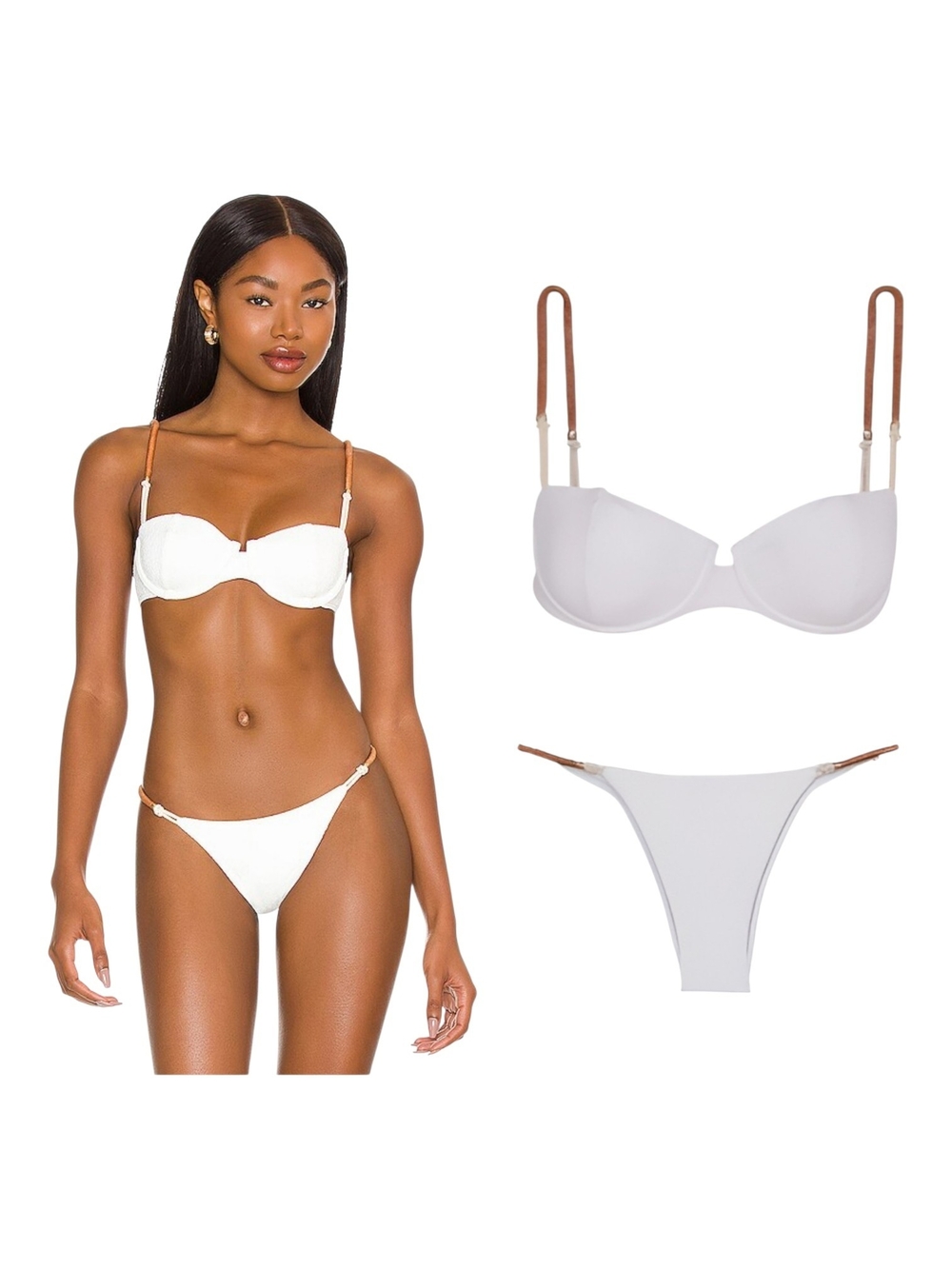 Vix Elis Nissi Bikini in White S/M NWT